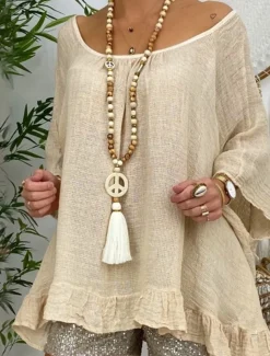 1PC Necklace For Women's Street Daily Wooden Crystal Stone Long