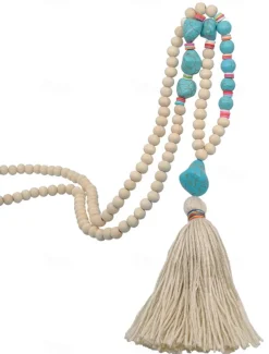 1PC Necklace For Women's Street Daily Wooden Crystal Stone Long