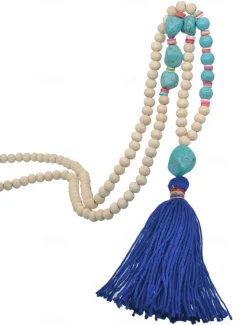 1PC Necklace For Women's Street Daily Wooden Crystal Stone Long