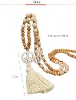 1PC Necklace For Women's Street Daily Wooden Crystal Stone Long
