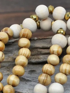 1PC Necklace For Women's Street Daily Wooden Crystal Stone Long