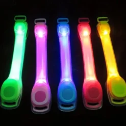 1pc Night Running Light Armband - High-Visibility Reflective LED Safety Band with Flashing Mode for Running, Walking, Jogging, Cycling - Includes Batteries, Random Color, Adjustable and Versatile