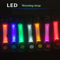 1pc Night Running Light Armband - High-Visibility Reflective LED Safety Band with Flashing Mode for Running, Walking, Jogging, Cycling - Includes Batteries, Random Color, Adjustable and Versatile