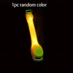 1pc Night Running Light Armband - High-Visibility Reflective LED Safety Band with Flashing Mode for Running, Walking, Jogging, Cycling - Includes Batteries, Random Color, Adjustable and Versatile