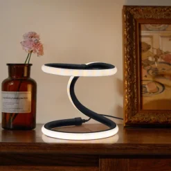 1pc Nordic Simple Spiral Table Lamp, Bedroom Bedside Eye Protection, Dimmable USB Powered LED Decorative Lamp for Home Living Room Bedroom