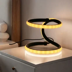 1pc Nordic Simple Spiral Table Lamp, Bedroom Bedside Eye Protection, Dimmable USB Powered LED Decorative Lamp for Home Living Room Bedroom
