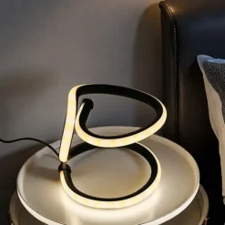 1pc Nordic Simple Spiral Table Lamp, Bedroom Bedside Eye Protection, Dimmable USB Powered LED Decorative Lamp for Home Living Room Bedroom