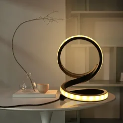 1pc Nordic Simple Spiral Table Lamp, Bedroom Bedside Eye Protection, Dimmable USB Powered LED Decorative Lamp for Home Living Room Bedroom