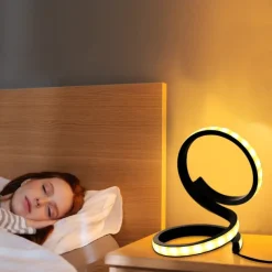 1pc Nordic Simple Spiral Table Lamp, Bedroom Bedside Eye Protection, Dimmable USB Powered LED Decorative Lamp for Home Living Room Bedroom