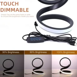 1pc Nordic Simple Spiral Table Lamp, Bedroom Bedside Eye Protection, Dimmable USB Powered LED Decorative Lamp for Home Living Room Bedroom