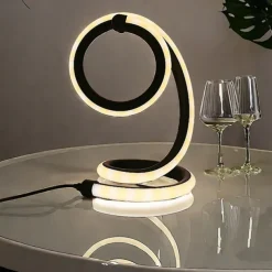 1pc Nordic Simple Spiral Table Lamp, Bedroom Bedside Eye Protection, Dimmable USB Powered LED Decorative Lamp for Home Living Room Bedroom