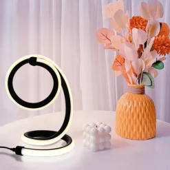 1pc Nordic Simple Spiral Table Lamp, Bedroom Bedside Eye Protection, Dimmable USB Powered LED Decorative Lamp for Home Living Room Bedroom