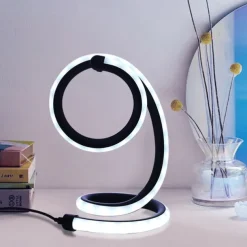 1pc Nordic Simple Spiral Table Lamp, Bedroom Bedside Eye Protection, Dimmable USB Powered LED Decorative Lamp for Home Living Room Bedroom