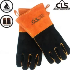 1pc Outdoor BBQ Camping Fire Leather Gloves, Heat-Resistant Protective Gloves, Ideal for Grilling, Cooking, and Outdoor Activities, Durable and Comfortable for Safe Handling of Hot Items