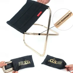 1pc Outdoor Folding Chair 7075 Aluminum Alloy Camping Folding Chair