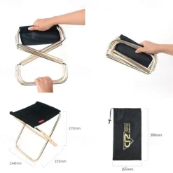 1pc Outdoor Folding Chair 7075 Aluminum Alloy Camping Folding Chair