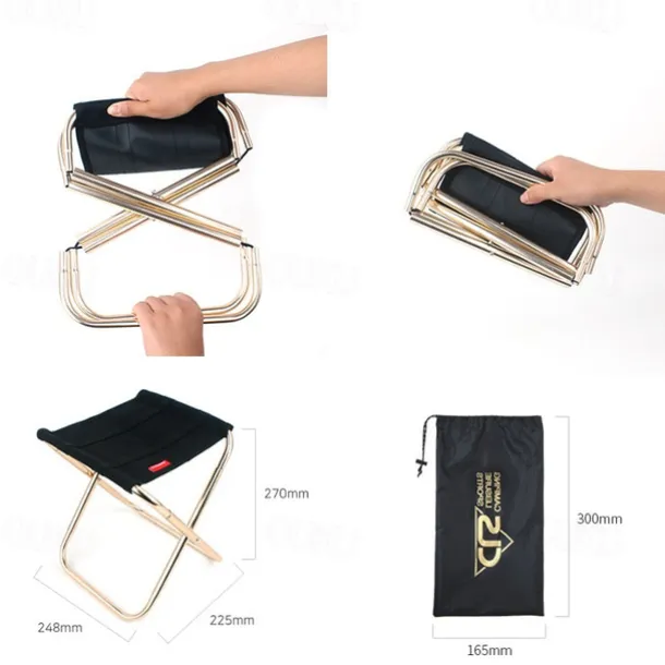 1pc Outdoor Folding Chair 7075 Aluminum Alloy Camping Folding Chair