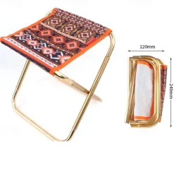 1pc Outdoor Folding Chair 7075 Aluminum Alloy Camping Folding Chair