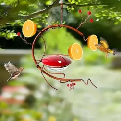 1pc Outdoor Hanging Oriole Feeder with Fruit Holder, Durable Metal Construction, Attracts Orioles and Other Birds, Ideal for Gardens, Patios, and Yards, Easy to Install, Perfect for Birdwatching and N