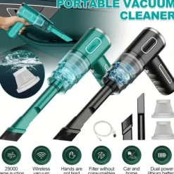 1pc 29000Pa Mini Cordless Vacuum Cleaner 120W Strong Suction Car Vacuum Cleaner Handheld Cordless Cleaning Appliances For Car Home PC