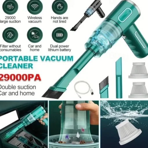 1pc 29000Pa Mini Cordless Vacuum Cleaner 120W Strong Suction Car Vacuum Cleaner Handheld Cordless Cleaning Appliances For Car Home PC