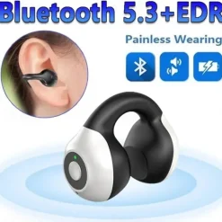 1PC Painless Wear Ear-clip Single Ear Earphone Wireless Bluetooth5.3 Earbuds with Microphone