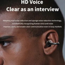 1PC Painless Wear Ear-clip Single Ear Earphone Wireless Bluetooth5.3 Earbuds with Microphone