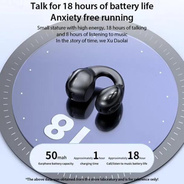 1PC Painless Wear Ear-clip Single Ear Earphone Wireless Bluetooth5.3 Earbuds with Microphone