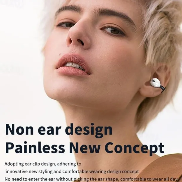 1PC Painless Wear Ear-clip Single Ear Earphone Wireless Bluetooth5.3 Earbuds with Microphone