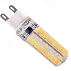 1pc 6pcs 10 Watts Silicone Coated G9 LED Light Bulb 360 Degree Dimmable G9 Light Bulb 60w Equivalent 72pcs SMD 3014 LED G9 AC220V