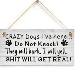 1pc Pet Dog Wall Hanging, Wooden Animal Dog Pattern Plaque Sign Wall Decor Accessories, For Pet Shop Cafe Room Decor Household Items 4''x8'' (10cmx20cm)