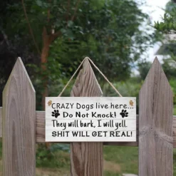 1pc Pet Dog Wall Hanging, Wooden Animal Dog Pattern Plaque Sign Wall Decor Accessories, For Pet Shop Cafe Room Decor Household Items 4''x8'' (10cmx20cm)