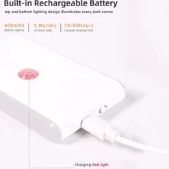 1PC PIR Motion Sensor Night Light - RGB Color Changing Cabinet Light, USB Charging Body Sensing Night Lamp for Stairs, Bedroom and Hallway