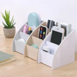 1PC Plastic Desktop Storage Box Cell Phone Holder TV Remote Control Stand Box
