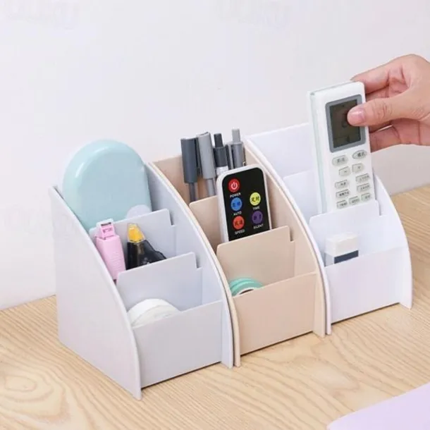 1PC Plastic Desktop Storage Box Cell Phone Holder TV Remote Control Stand Box