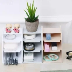 1PC Plastic Desktop Storage Box Cell Phone Holder TV Remote Control Stand Box