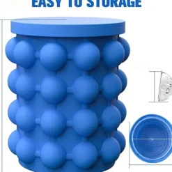 1pc, Plastic Ice Bucket, Quick Cold Preservation Ice Maker, Ice Making Wine Containers, Size Ice Bucket Circular Ice Maker, Commercial Ice Maker, Summer Essential