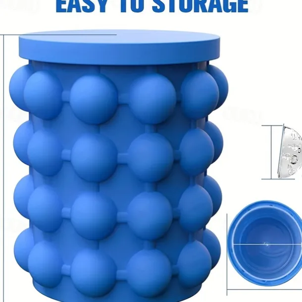 1pc, Plastic Ice Bucket, Quick Cold Preservation Ice Maker, Ice Making Wine Containers, Size Ice Bucket Circular Ice Maker, Commercial Ice Maker, Summer Essential