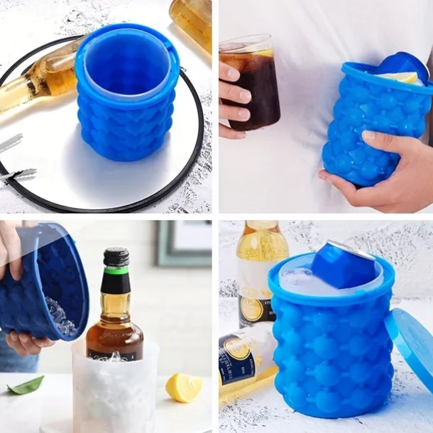 1pc, Plastic Ice Bucket, Quick Cold Preservation Ice Maker, Ice Making Wine Containers, Size Ice Bucket Circular Ice Maker, Commercial Ice Maker, Summer Essential