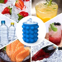 1pc, Plastic Ice Bucket, Quick Cold Preservation Ice Maker, Ice Making Wine Containers, Size Ice Bucket Circular Ice Maker, Commercial Ice Maker, Summer Essential