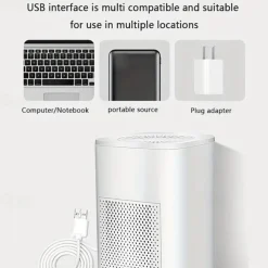 1pc Portable Air Purifier USB Car Purifier Negative Ion Purification Formaldehyde Removal Sterilization Odor Removal Smoke Odor Removal Car Office Bedroom Shithouse
