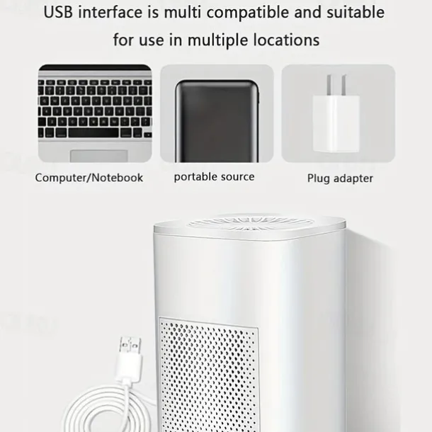 1pc Portable Air Purifier USB Car Purifier Negative Ion Purification Formaldehyde Removal Sterilization Odor Removal Smoke Odor Removal Car Office Bedroom Shithouse