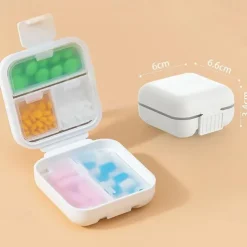 1pc Portable Sealed Pill Storage Box, Compartment Portable Mini Pill Box, Travel Pill Case, Medicine Container