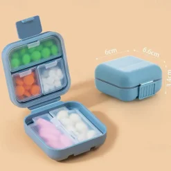 1pc Portable Sealed Pill Storage Box, Compartment Portable Mini Pill Box, Travel Pill Case, Medicine Container