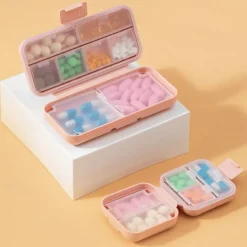 1pc Portable Sealed Pill Storage Box, Compartment Portable Mini Pill Box, Travel Pill Case, Medicine Container