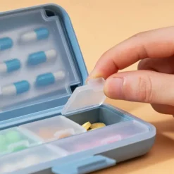 1pc Portable Sealed Pill Storage Box, Compartment Portable Mini Pill Box, Travel Pill Case, Medicine Container