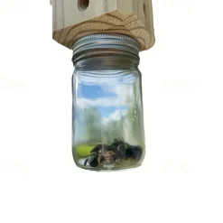 1pc Premium Natural Wooden Carpenter Bee Trap - Outdoor Hanging, Box Style Insect Trap