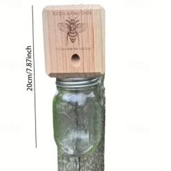 1pc Premium Natural Wooden Carpenter Bee Trap - Outdoor Hanging, Box Style Insect Trap