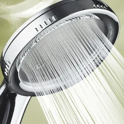 1PC Pressurized Nozzle Shower Head ABS Bathroom Accessories High Pressure Water Saving Rainfall Chrome Handheld Shower Bath Head