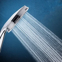 1PC Pressurized Nozzle Shower Head ABS Bathroom Accessories High Pressure Water Saving Rainfall Chrome Handheld Shower Bath Head